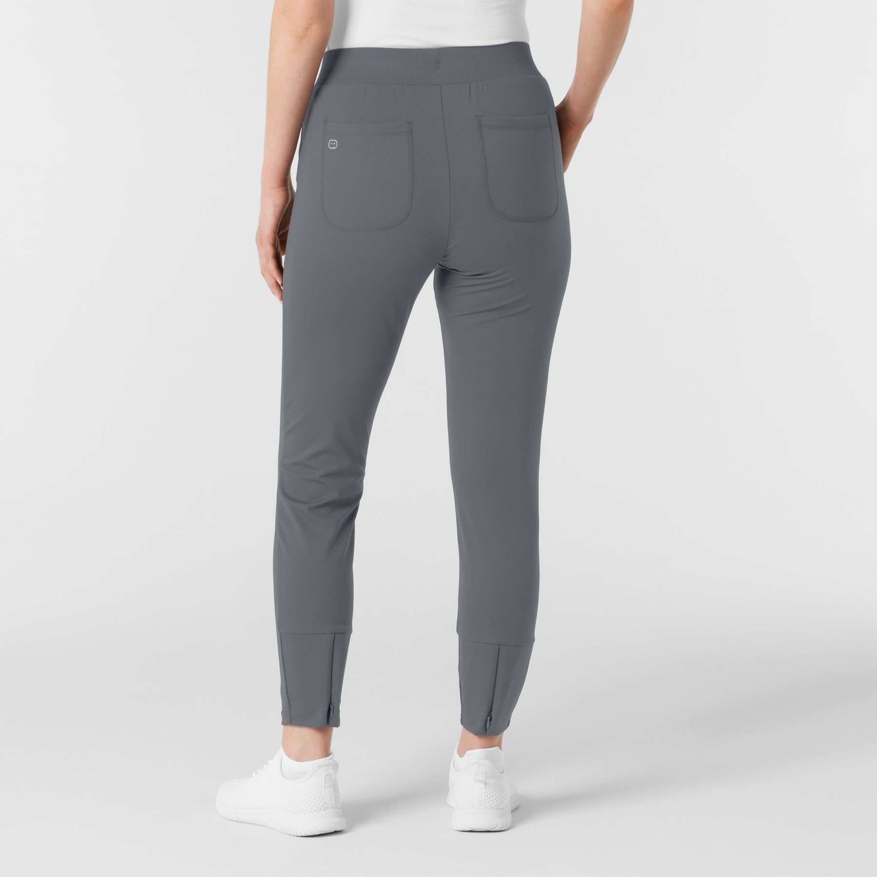 RENEW Knit Women's Track Scrub Pant Pewter back view