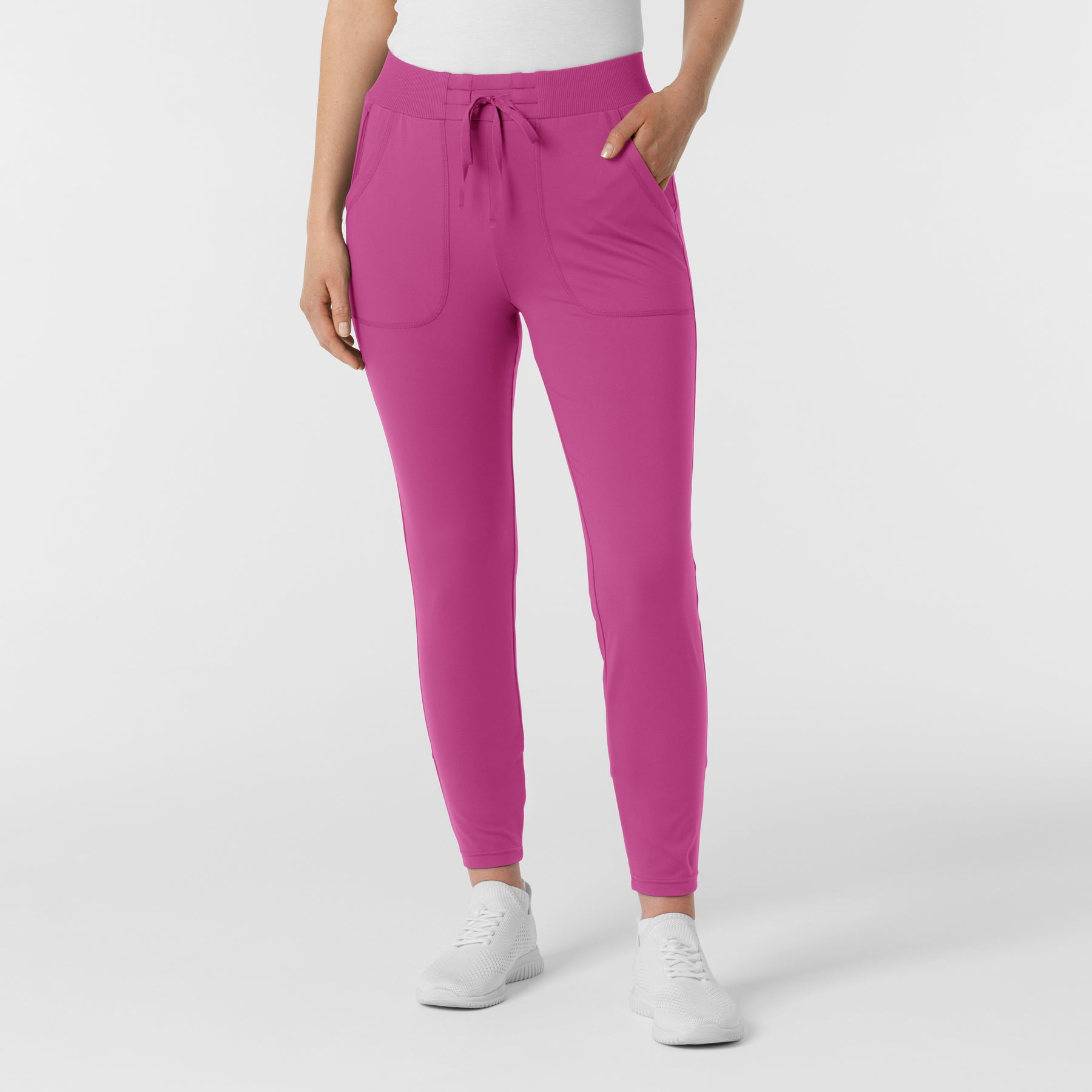 RENEW Knit Women's Track Scrub Pant Raspberry