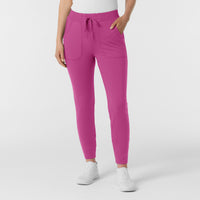 RENEW Knit Women's Track Scrub Pant Raspberry