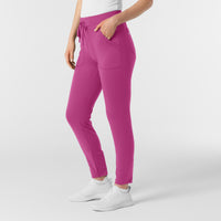 RENEW Knit Women's Track Scrub Pant Raspberry side view