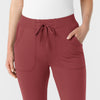 RENEW Knit Women's Track Scrub Pant Ruby front detail