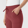 RENEW Knit Women's Track Scrub Pant Ruby side detail 1