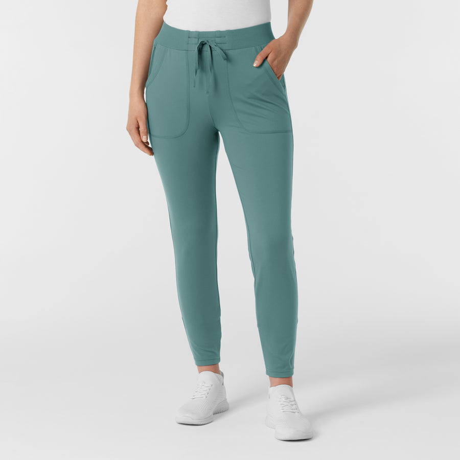 RENEW Knit Women's Track Scrub Pant Vintage Teal