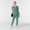 RENEW Knit Women's Track Scrub Pant Vintage Teal full scrub set