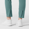 RENEW Knit Women's Track Scrub Pant Vintage Teal hemline detail