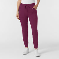 RENEW Knit Women's Track Scrub Pant Wine