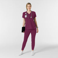 RENEW Knit Women's Track Scrub Pant Wine full scrub set