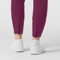 RENEW Knit Women's Track Scrub Pant Wine back detail