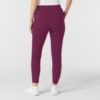 RENEW Knit Women's Track Scrub Pant Wine back view