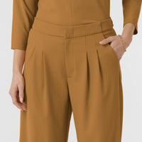 BLK Women's Pleated Wide Leg Scrub Trouser Auburn front detail