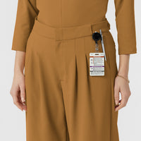 BLK Women's Pleated Wide Leg Scrub Trouser Auburn side detail 1