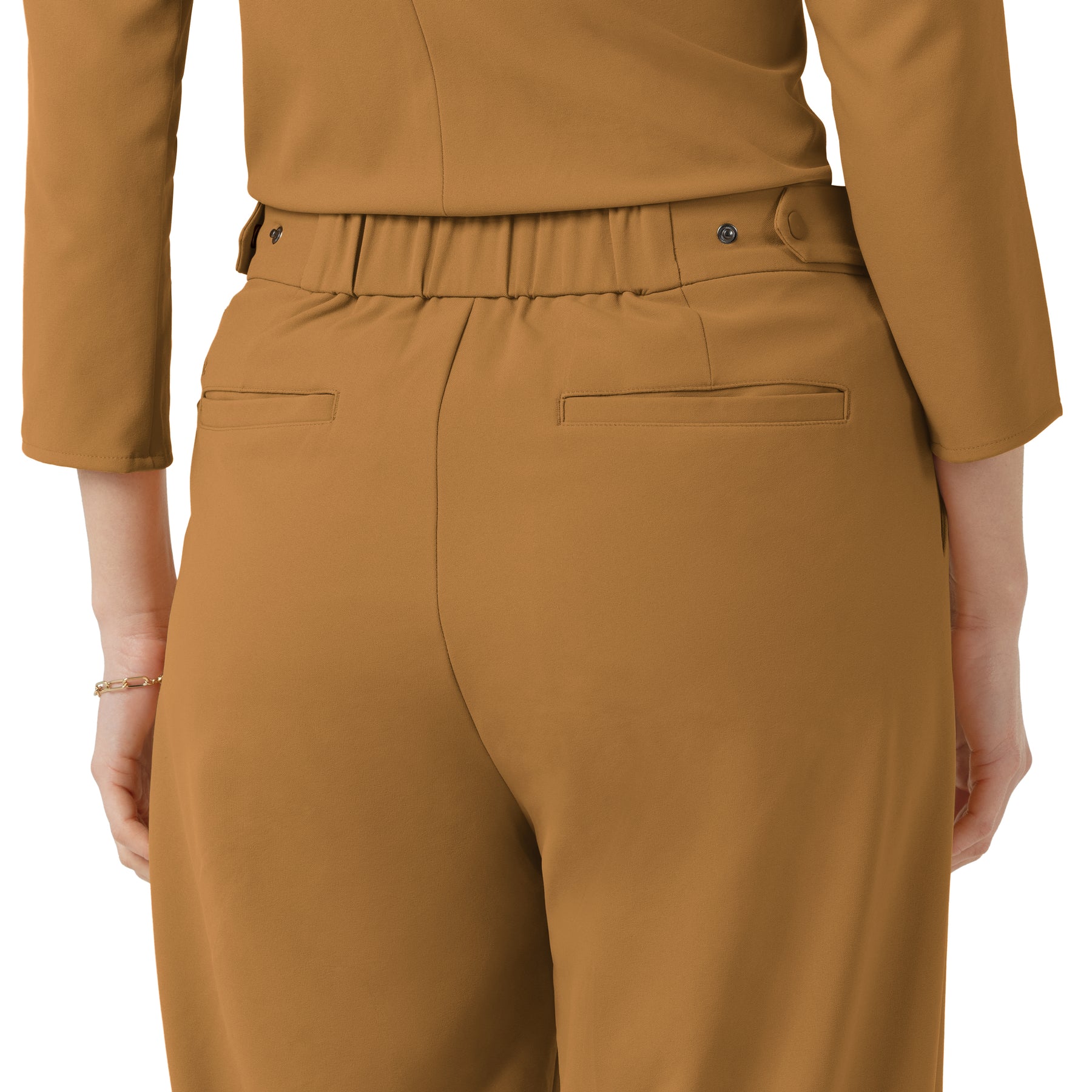 BLK Women's Pleated Wide Leg Scrub Trouser Auburn side detail 2