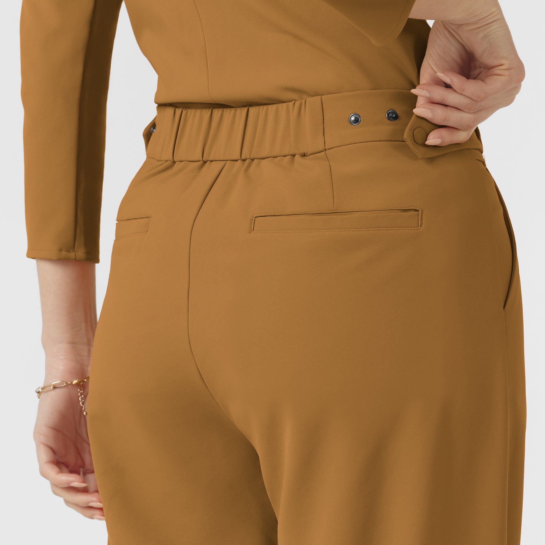 BLK Women's Pleated Wide Leg Scrub Trouser Auburn hemline detail