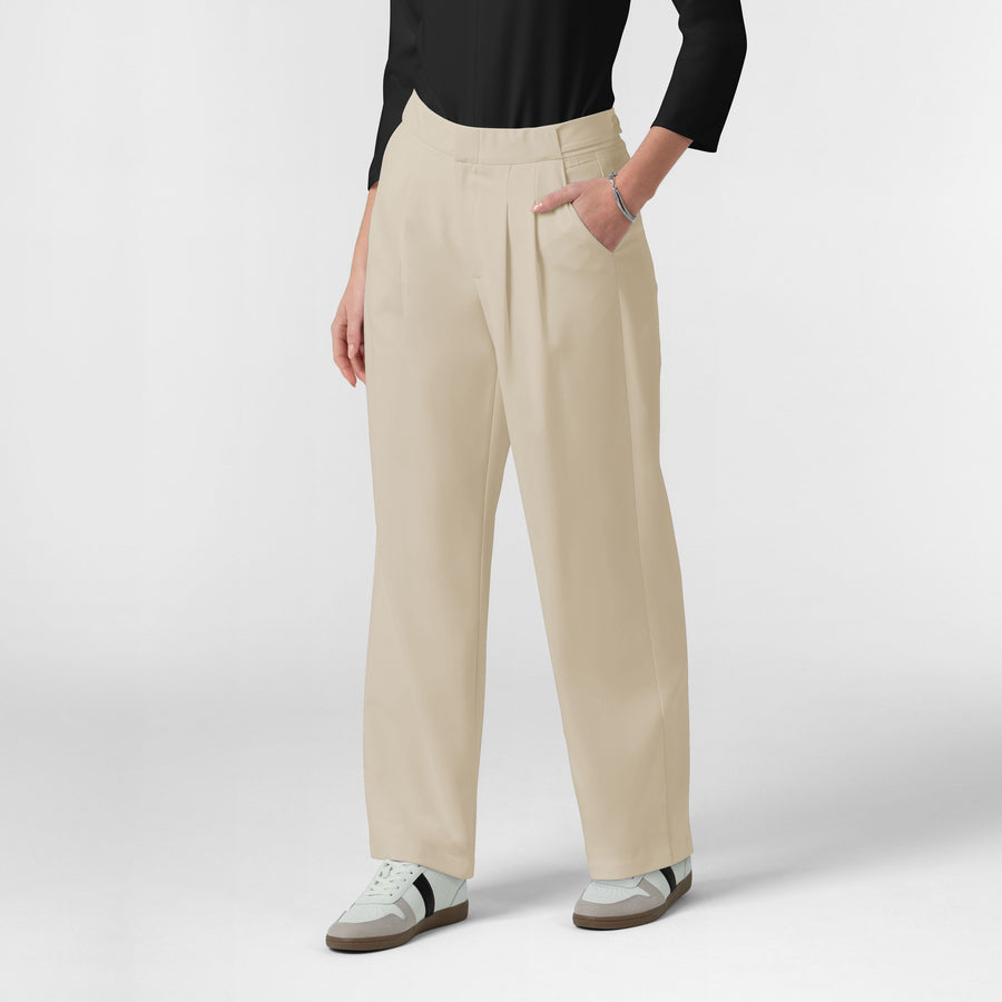 BLK Edit Women's Wide Leg Scrub Trouser - Coconut Milk