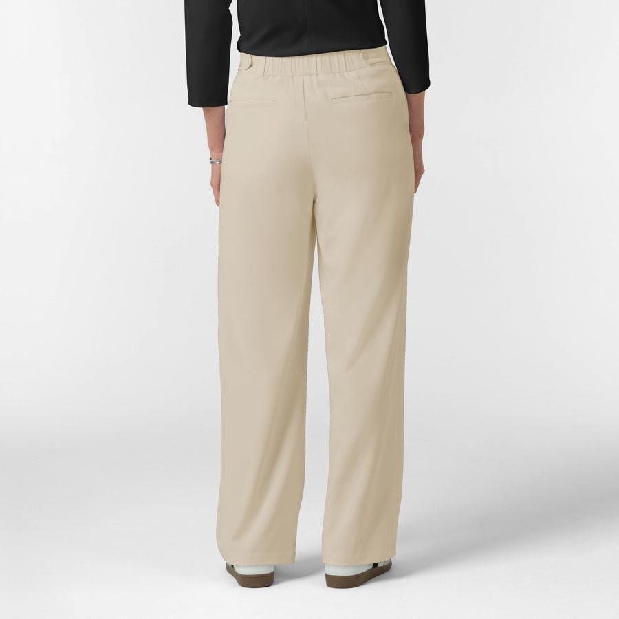 BLK Edit Women's Wide Leg Scrub Trouser - Coconut Milk