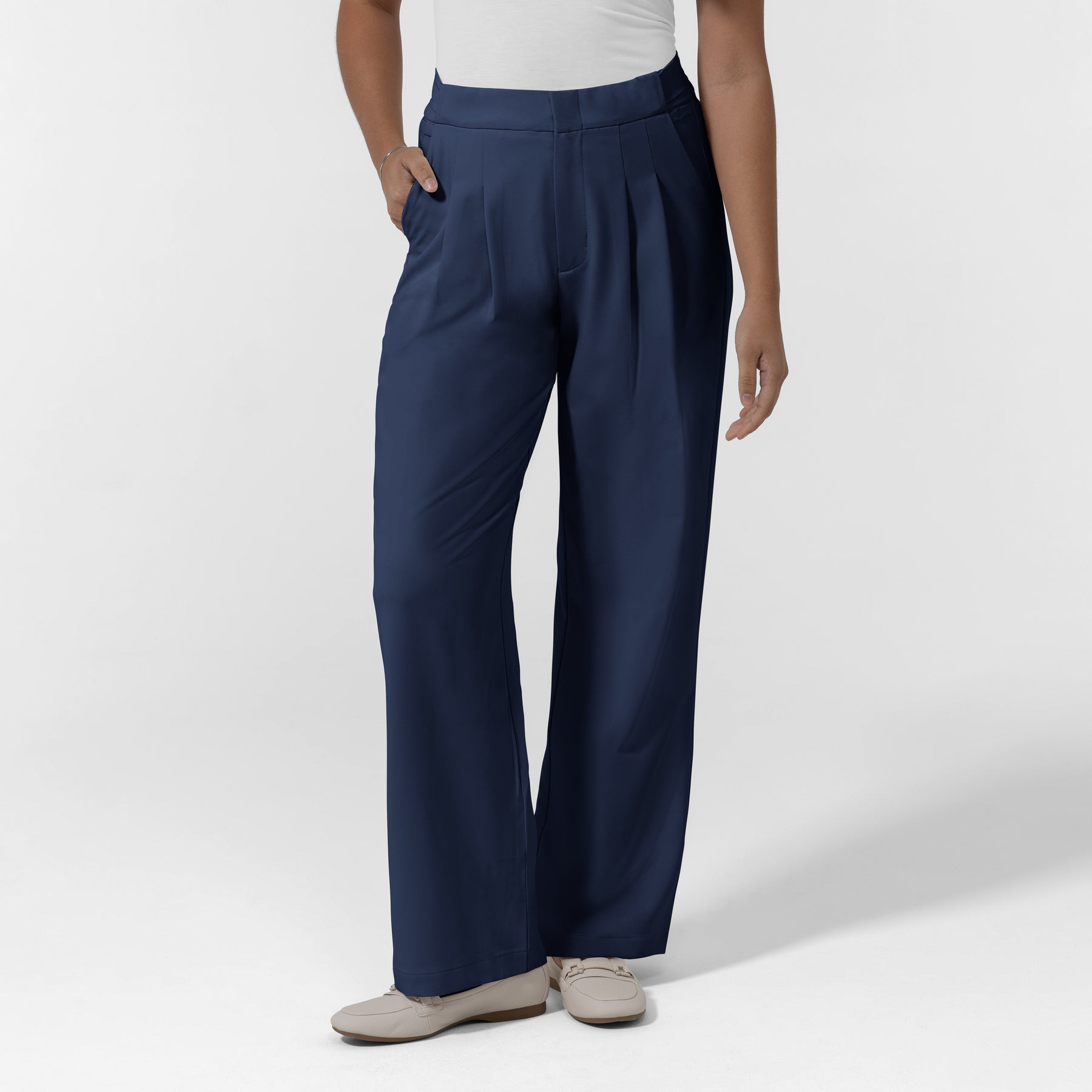 BLK Edit Women's Wide Leg Scrub Trouser - Navy
