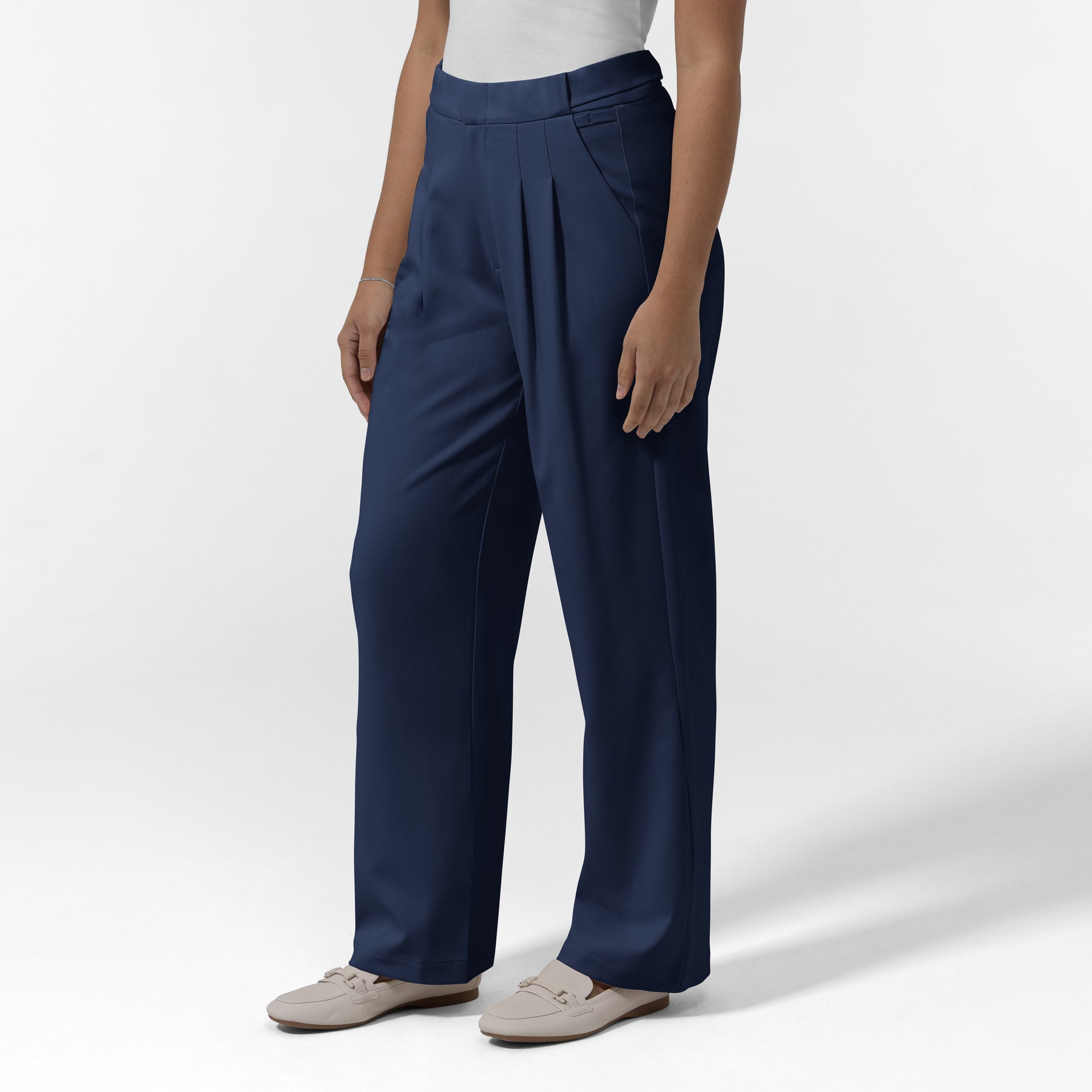 BLK Edit Women's Wide Leg Scrub Trouser - Navy
