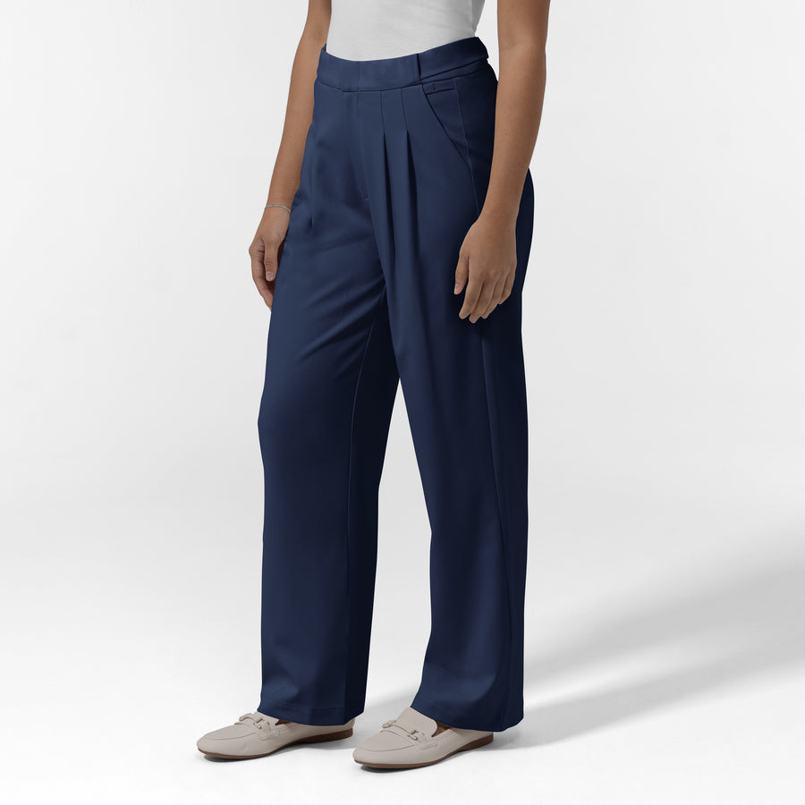 BLK Edit Women's Wide Leg Scrub Trouser - Navy