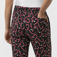 Boundless Women's Bootcut Scrub Pant Merry and Minty Black front detail