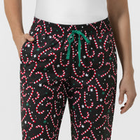 Boundless Women's Bootcut Scrub Pant Merry and Minty Black back detail