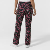 Boundless Women's Bootcut Scrub Pant Merry and Minty Black back view