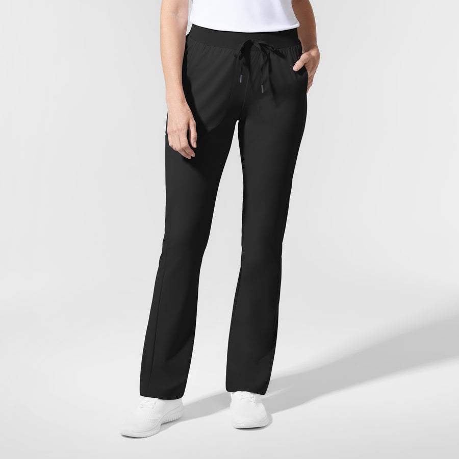 AURA Women's Grace Mid Rise Bootcut Scrub Pant Black