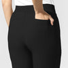 AURA Women's Grace Mid Rise Bootcut Scrub Pant Black front detail