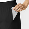 AURA Women's Grace Mid Rise Bootcut Scrub Pant Black hemline detail