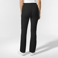 AURA Women's Grace Mid Rise Bootcut Scrub Pant Black back view