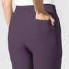 AURA Women's Grace Mid Rise Bootcut Scrub Pant Dusk front detail