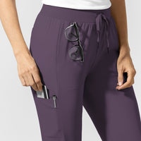 AURA Women's Grace Mid Rise Bootcut Scrub Pant Dusk side detail 1