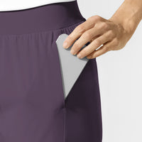 AURA Women's Grace Mid Rise Bootcut Scrub Pant Dusk hemline detail