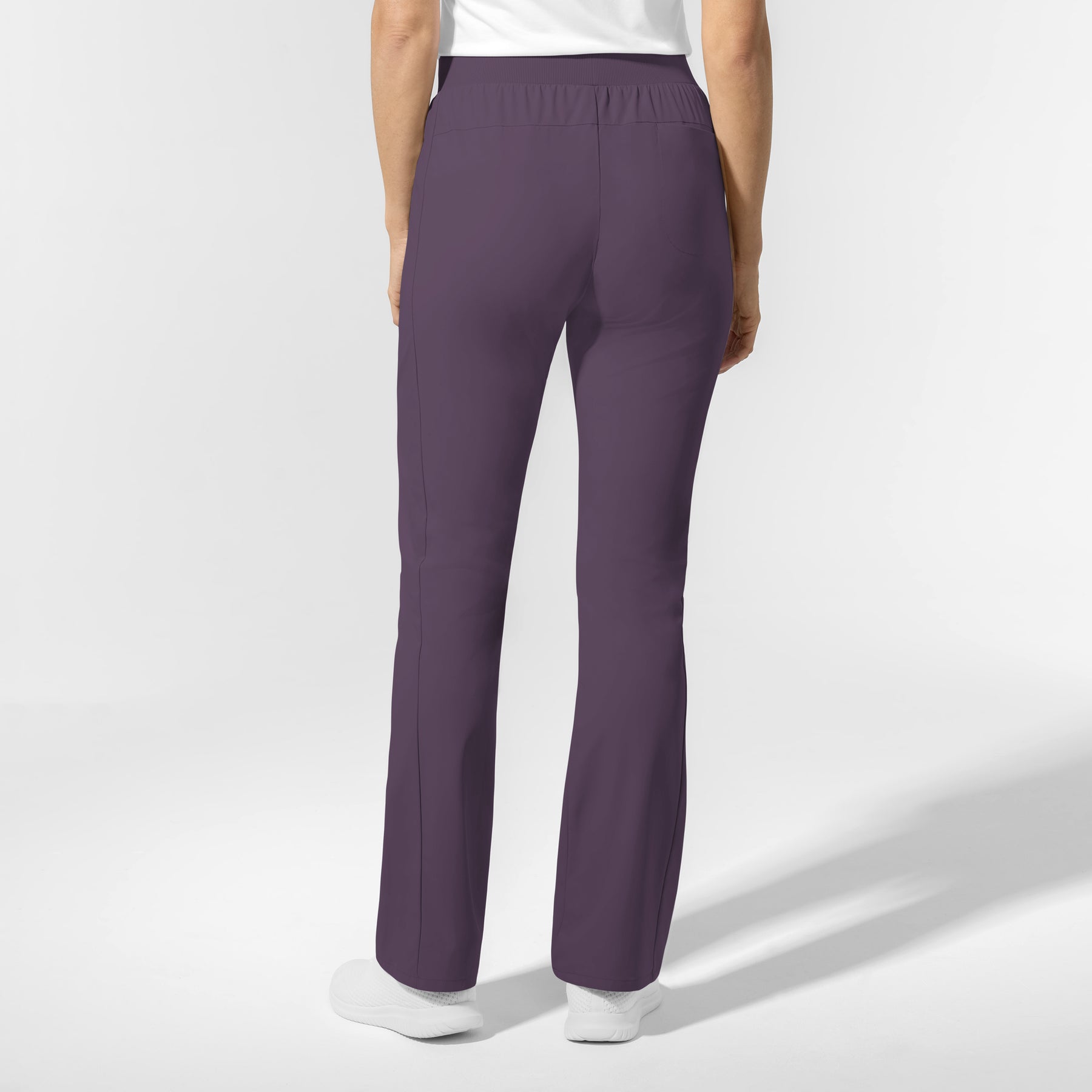 AURA Women's Grace Mid Rise Bootcut Scrub Pant Dusk back view