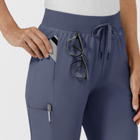 AURA Women's Grace Mid Rise Bootcut Scrub Pant - Slate Blue