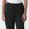 NURTUR Women's Slim Leg Scrub Pant Black side detail 1
