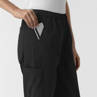 NURTUR Women's Slim Leg Scrub Pant Black side detail 2
