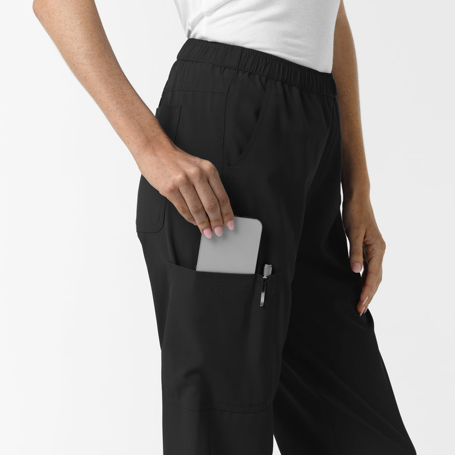 NURTUR Women's Slim Leg Scrub Pant Black hemline detail
