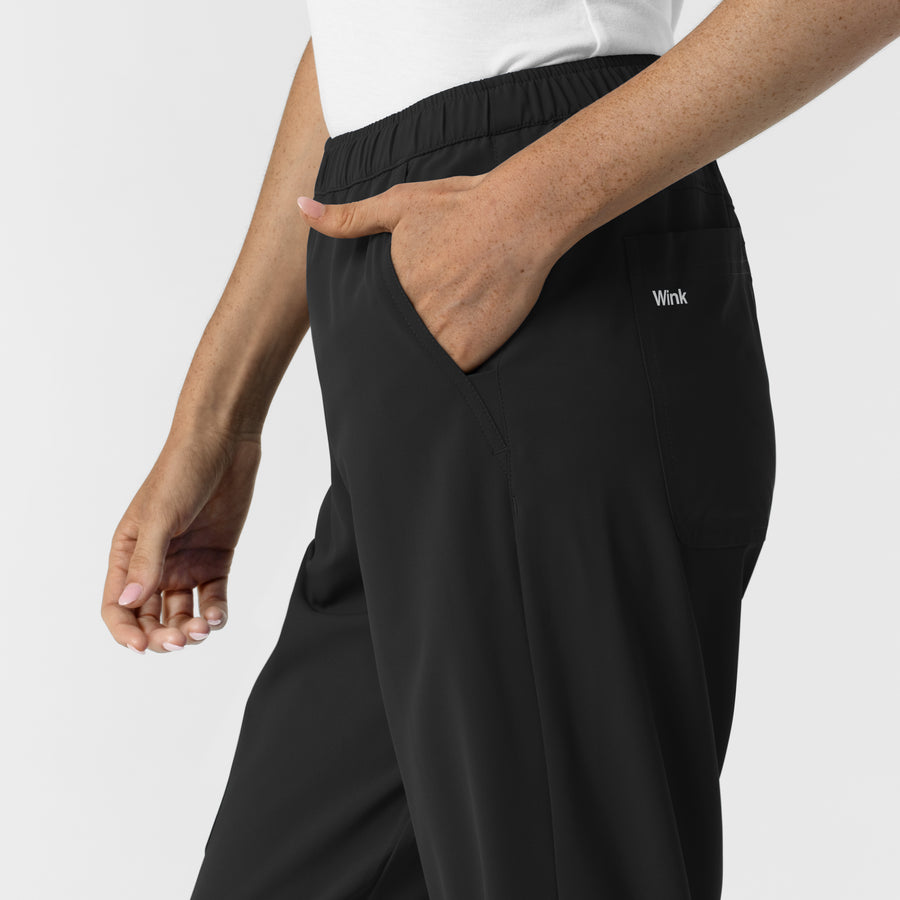 NURTUR Women's Slim Leg Scrub Pant Black back detail