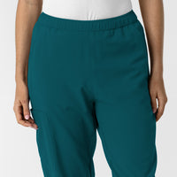NURTUR Women's Slim Leg Scrub Pant Caribbean front detail