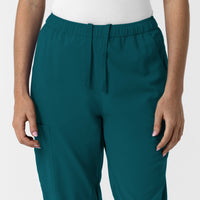 NURTUR Women's Slim Leg Scrub Pant Caribbean side detail 1