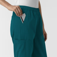 NURTUR Women's Slim Leg Scrub Pant Caribbean side detail 2
