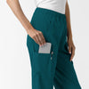 NURTUR Women's Slim Leg Scrub Pant Caribbean hemline detail