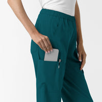 NURTUR Women's Slim Leg Scrub Pant Caribbean hemline detail