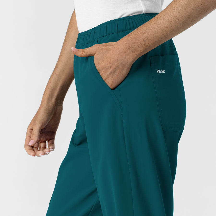 NURTUR Women's Slim Leg Scrub Pant Caribbean back detail