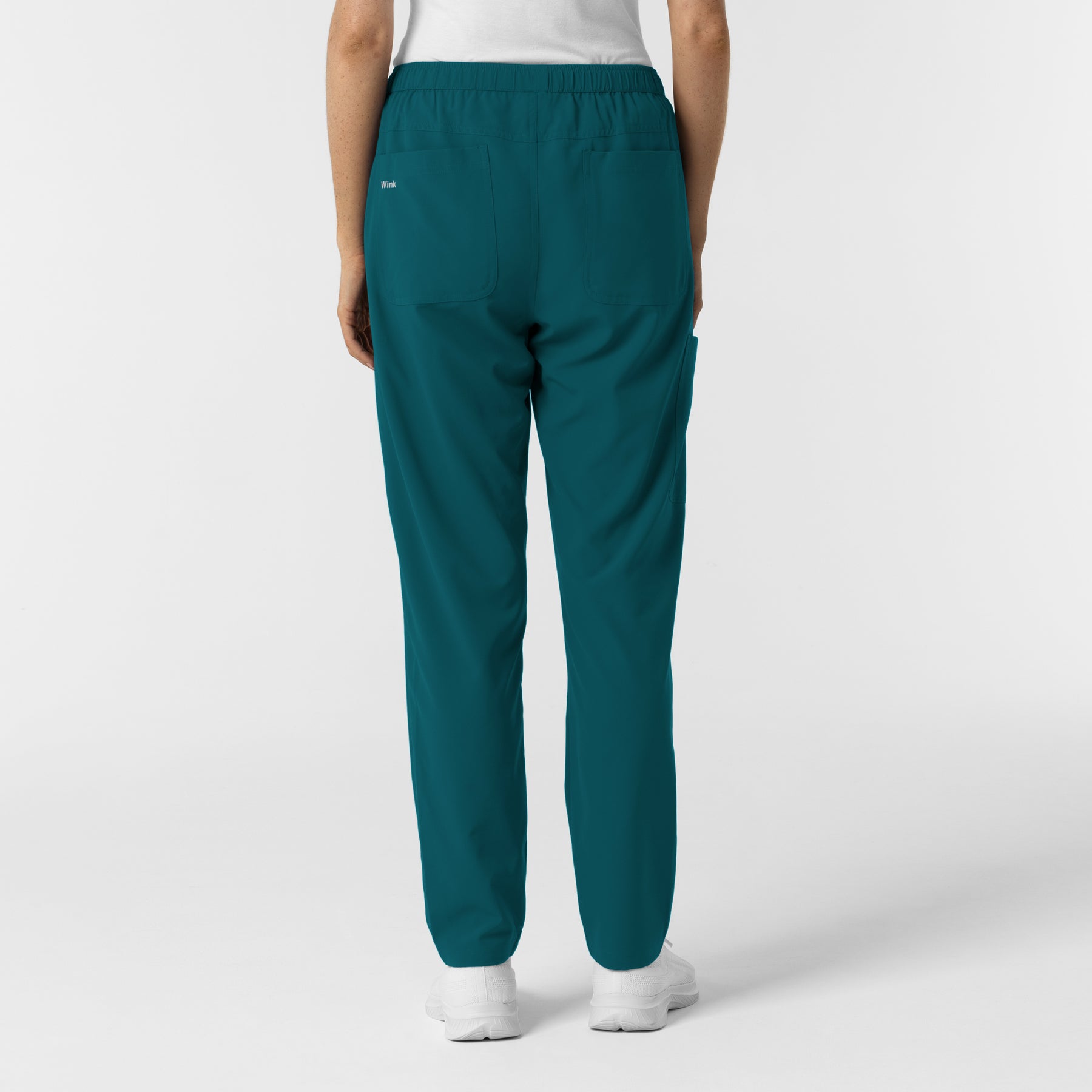 NURTUR Women's Slim Leg Scrub Pant Caribbean back view