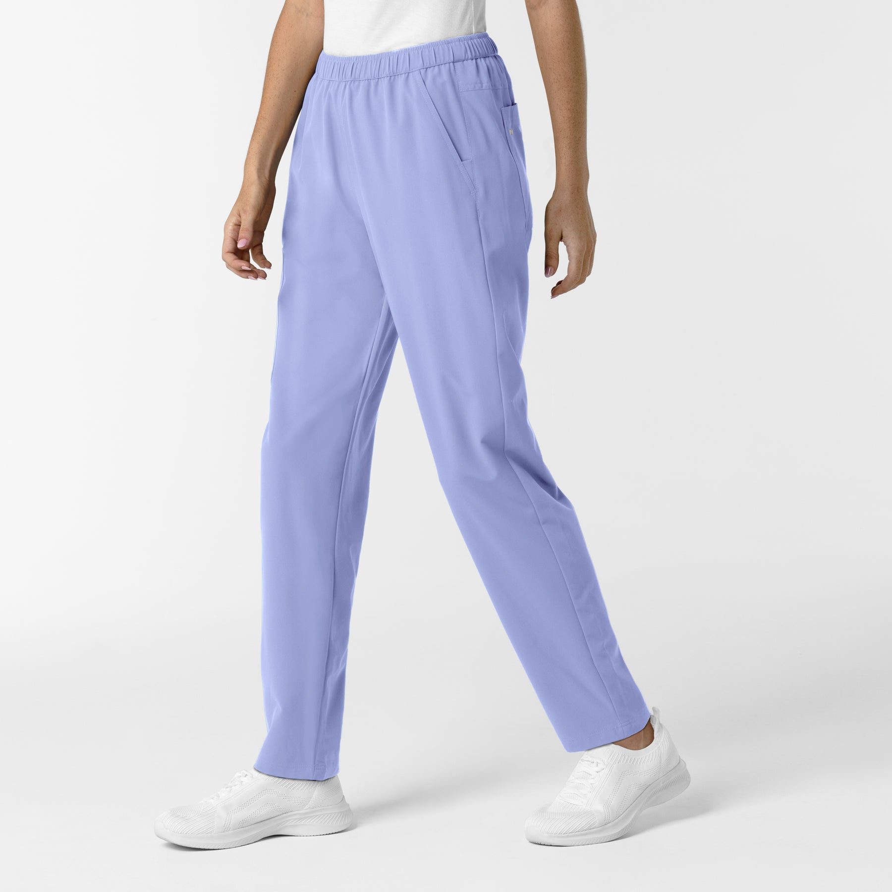 NURTUR Women's Slim Leg Scrub Pant Ceil Blue side view