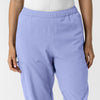 NURTUR Women's Slim Leg Scrub Pant Ceil Blue front detail