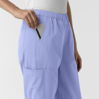 NURTUR Women's Slim Leg Scrub Pant Ceil Blue side detail 2