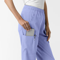 NURTUR Women's Slim Leg Scrub Pant Ceil Blue hemline detail