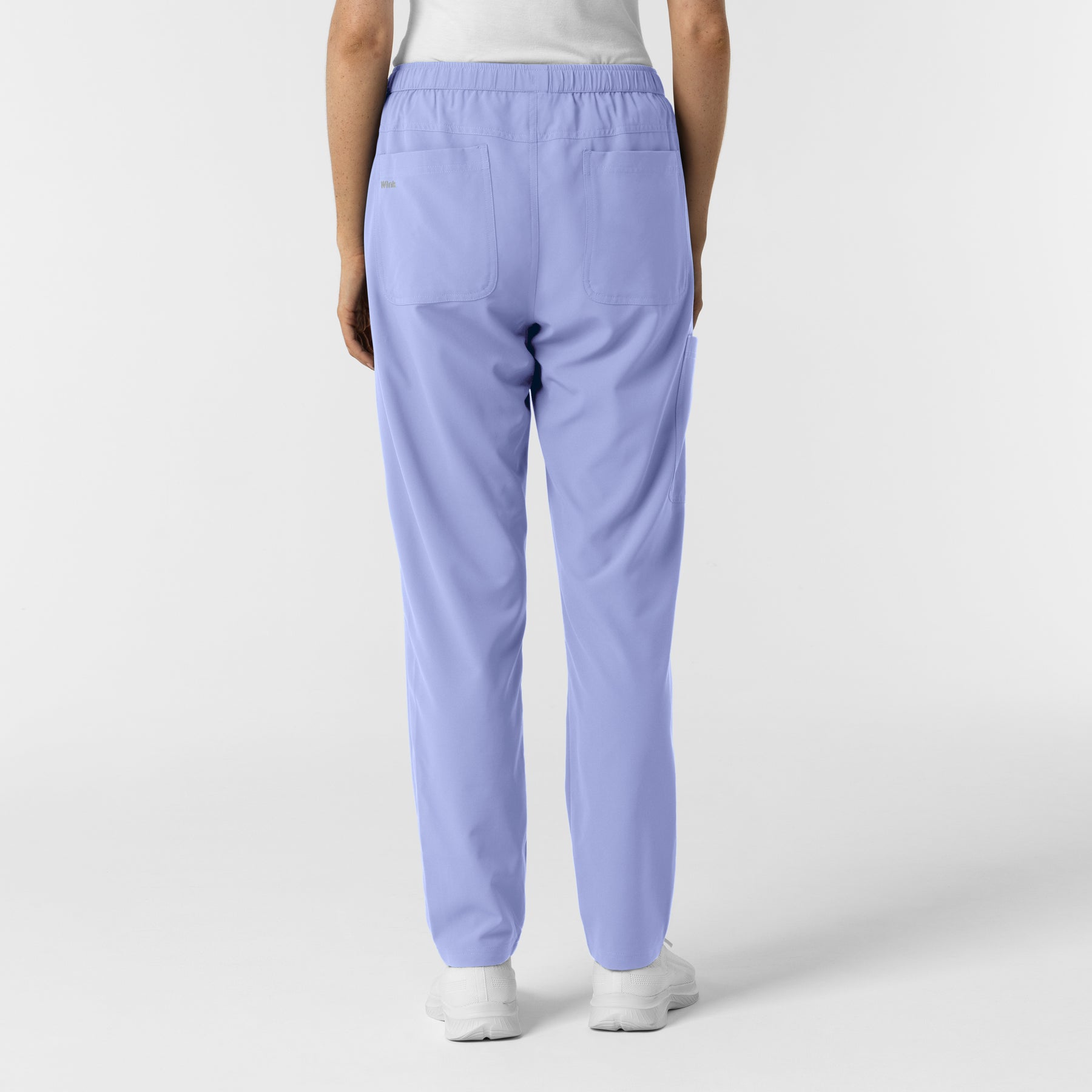 NURTUR Women's Slim Leg Scrub Pant Ceil Blue back view